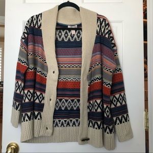 Patterned button up sweater